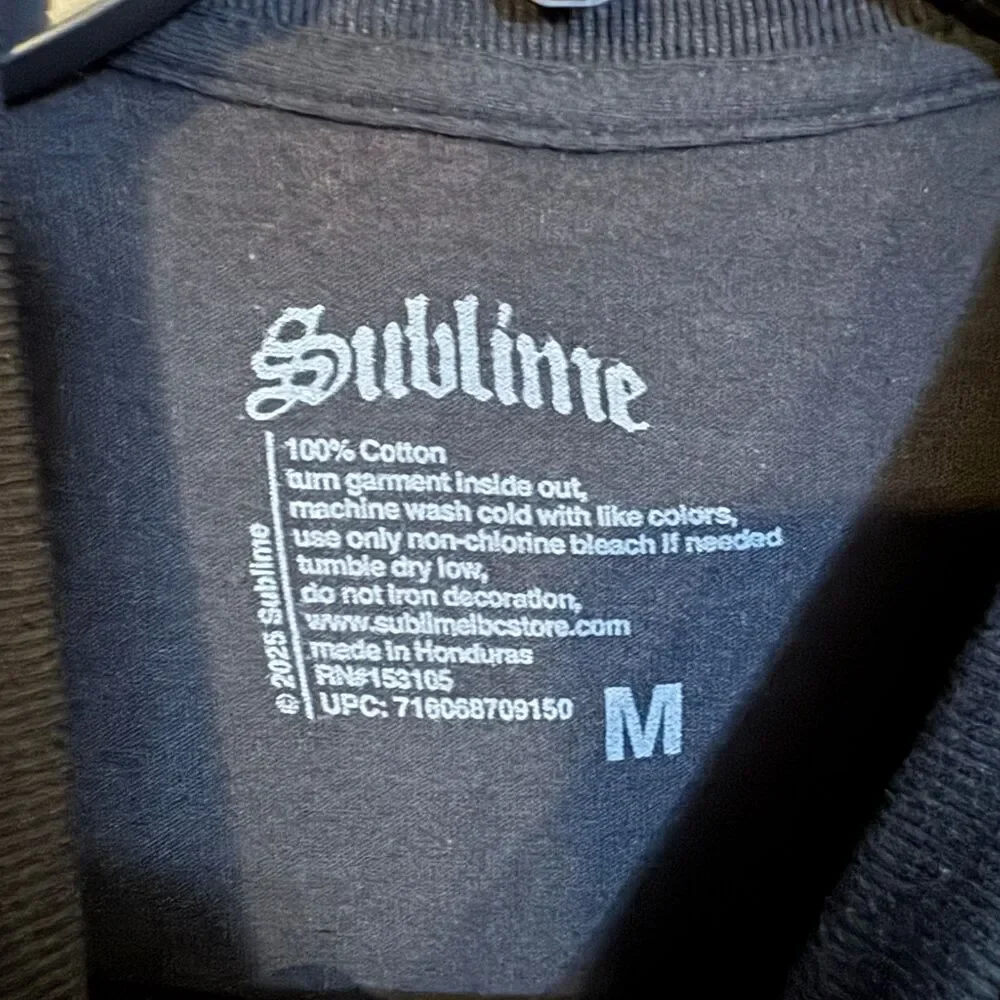 Sublime T-Shirt Men’s Black M 100% Cotton Sun Graphic Print Band Tee